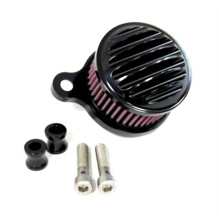 Mini Luftfilter Kit schwarz gerippt für Harley XL Sportster 04-20