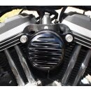 Mini Luftfilter Kit schwarz gerippt für Harley XL Sportster 04-20