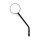 Steel 3" round mirror. Black, long stem