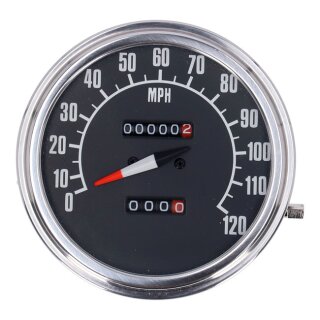 FL speedometer, 74-84 face, black. 1:1 MPH