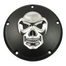 Skull derby cover 5-hole. Black & Chrome