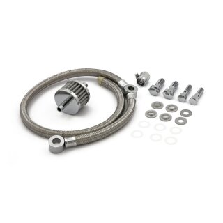 Edelstahl Luftfilter Breather Entlüftung Kit für Harley Big Twin 93-25