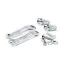 Heel rest mount brackets for foward controls. Chrome