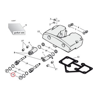 Colony, rocker shaft end plug set. Hex style. Chrome