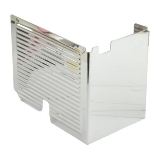 Battery side cover, ribbed. Chrome