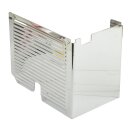 Battery side cover, ribbed. Chrome