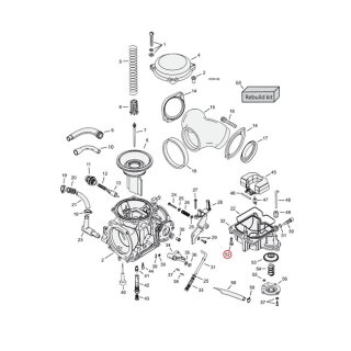 GW, Keihin CV floatbowl mount kit. Stainless allen