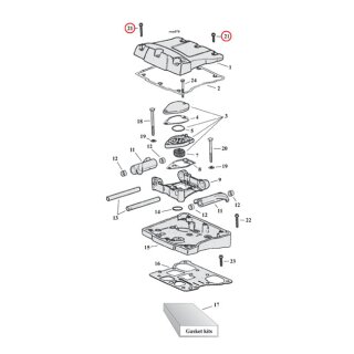 GW, rocker box top bolt kit. Allen, stainless