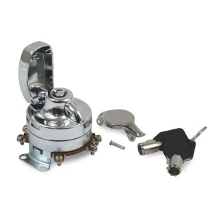 FL style ignition switch, electronic. Round key, chrome