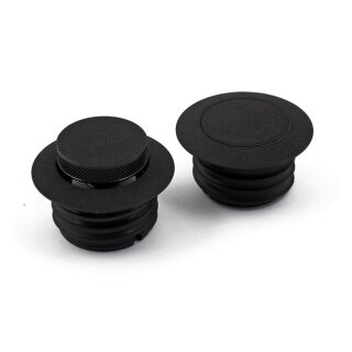 Pop Up Tankdeckel Set schwarz für Harley 96-99