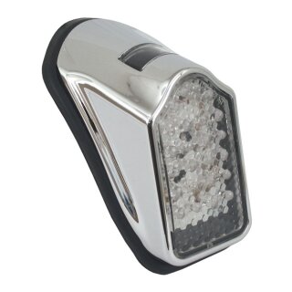 Universal Chopper Mini LED Klarglas Tombstone Rücklicht chrom EC geprüft