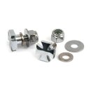 Kennzeichenhalterung mit Malteserkreuz-Motiv. Verchromt.