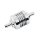 Universal Motorrad Inline Chrom Benzinfilter Ribbed 5/16 8mm Anschluß