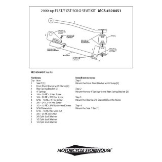 Softail solo seat mount kit