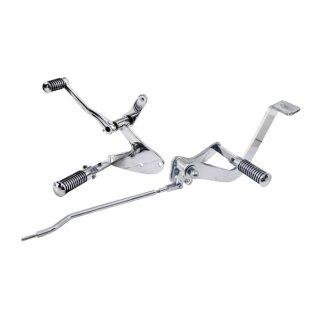 Vorverlegte Fusrastenanlage verchromt für Harley FXR 82-94