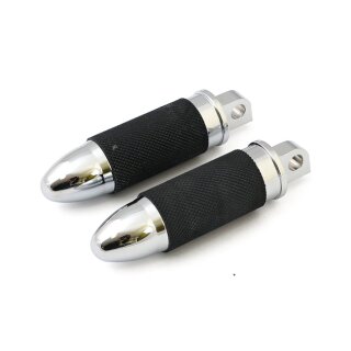 Custom Fussrasten Set Bullet Style chrom für Harley Dyna Softail Sportster