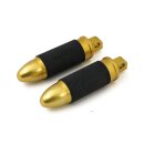 Fussrasten Set Bullet Style messing für Harley Dyna...