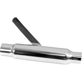 Shorty straight cut universal muffler12" long chrome