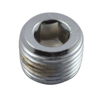 GW, 1/8-27 NPT allen pipe plug. Chrome