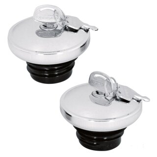 Tankdeckel Set abschließbar chrom für Harley Touring Dyna Softail 96-99