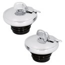 Gas cap set with lock, chrome
