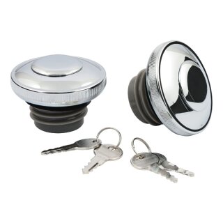 Tankdeckel Set abschließbar chrom für Harley 96-99