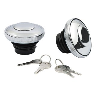 Gas cap set with lock chrome für Harley Dyna Softail 83-95