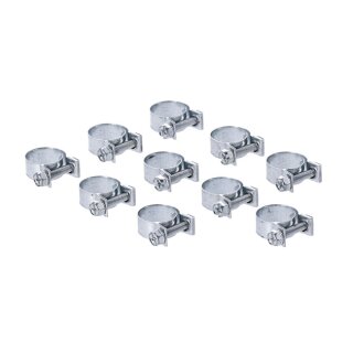 Aba hose clamps, 17mm for 3/8" hose. Zinc plated