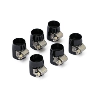 Custom Schlauchklemmen Leitungsanschlüsse schwarz 1/4" 6er Pack