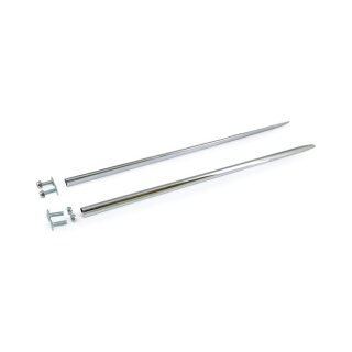 Front fender tip spears, chrome steel