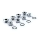 Rocker shaft plug & nut kit. Buttonhead. Chrome