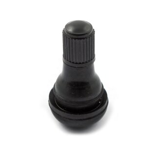Press-in tubeless valve stem. Plastic black cap