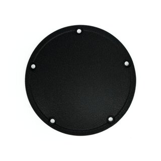 Domed Stepped Derby Cover schwarz für Harley Twin Cam 99-17