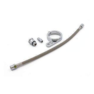 Öldruckmesser Halter mit Edelstahl Leitung für Harley EVO Big Twin 84-99