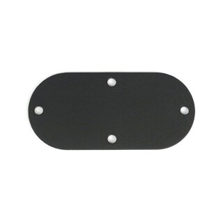 Flat Inspection Cover black Wrinkle für Harley Dyna Softail 86-06