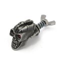 License plate mount kit Loki skull. Pewter