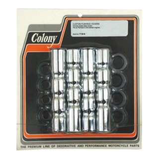 Colony, B.T. ribbed lower pushrod cover set. Chrome