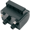 Late OEM style ignition coil. 12V, 4 ohm. Black