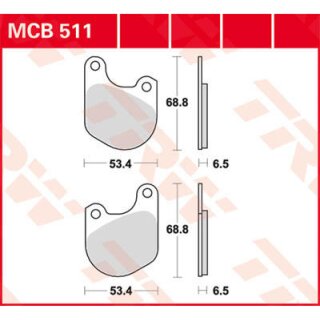 TRW, brake pads front. Organic