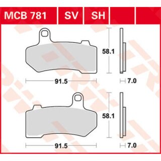 Bremsbeläge TRW LUCAS für Harley FLH FLT Touring V Rod 2008-2021 hinten
