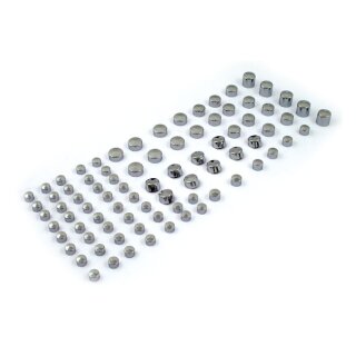 Smoothtopps, push-on cover set (83pc). Chrome