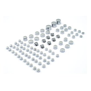 Motor Schrauben Abdeckung Cover Set chrom für Harley Dyna 06-17 (76tlg)