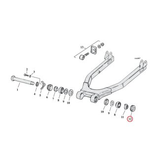 LOCKNUT, SWINGARM BEARING. LEFT