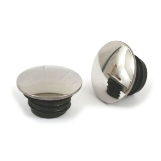 Edelstahl Tankdeckel Set flach gewölbt für Harley 96-99