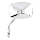 Late OEM style mirror, short stem, right side. Chrome