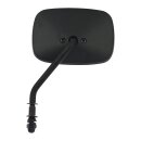 Late OEM style mirror, short stem, right side. Black