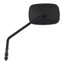 Late OEM style mirror, long stem, left side. Black