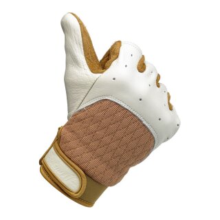 BILTWELL BANTAM GLOVES WHITE/TAN - Teile Zubehör für Harley 