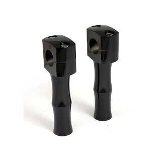 Classic Domed Lenker Riser Set schwarz für Harley Modelle mit 1" Lenker