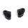 Handlebar top clamp set. Black, scalloped